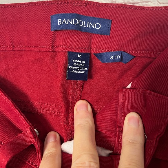 Bandolino Mandie Red Pants Straight Leg size 12 - Picture 5 of 8